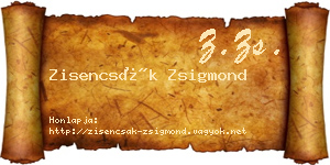 Zisencsák Zsigmond névjegykártya